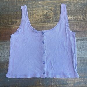 Women's Purple Button-Down Tank Top